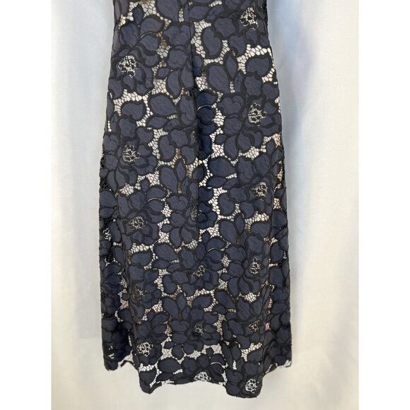 Zara Woman Navy Blue Lace V-Neck Midi Dress $98 - Picture 10 of 14
